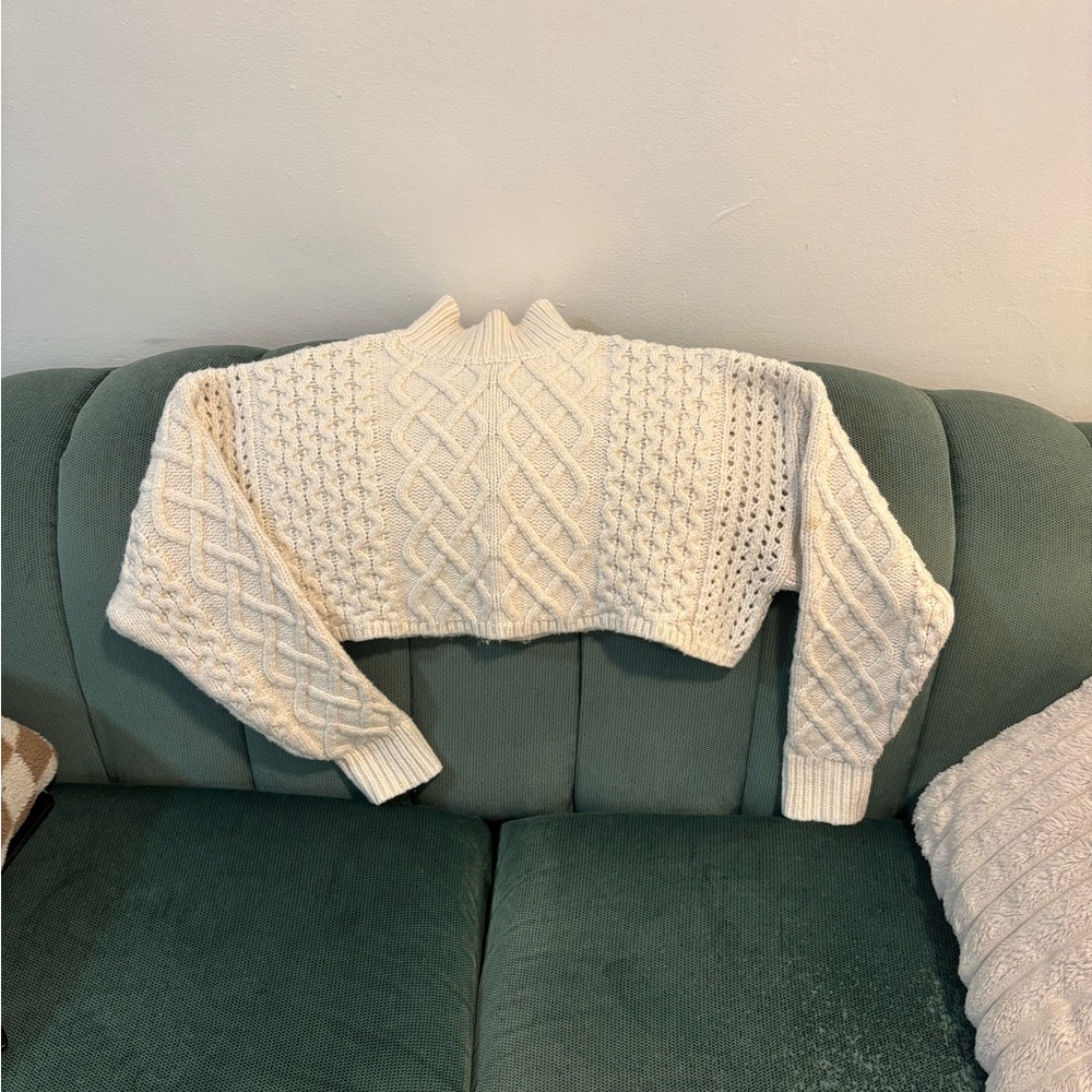 ASOS Cream Cable Knit Turtleneck Sweater